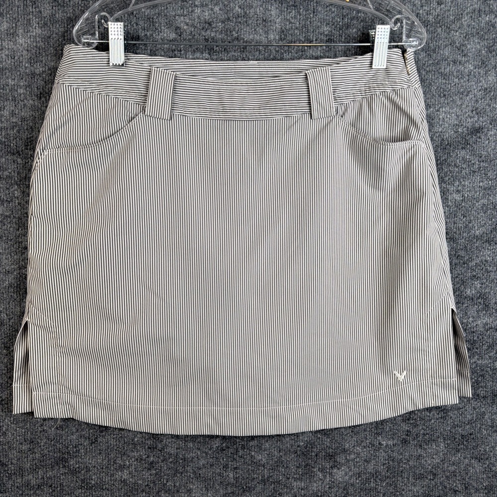 Callaway Golf Skort Women's Size 12 Gray Pinstripe Stretch Athletic